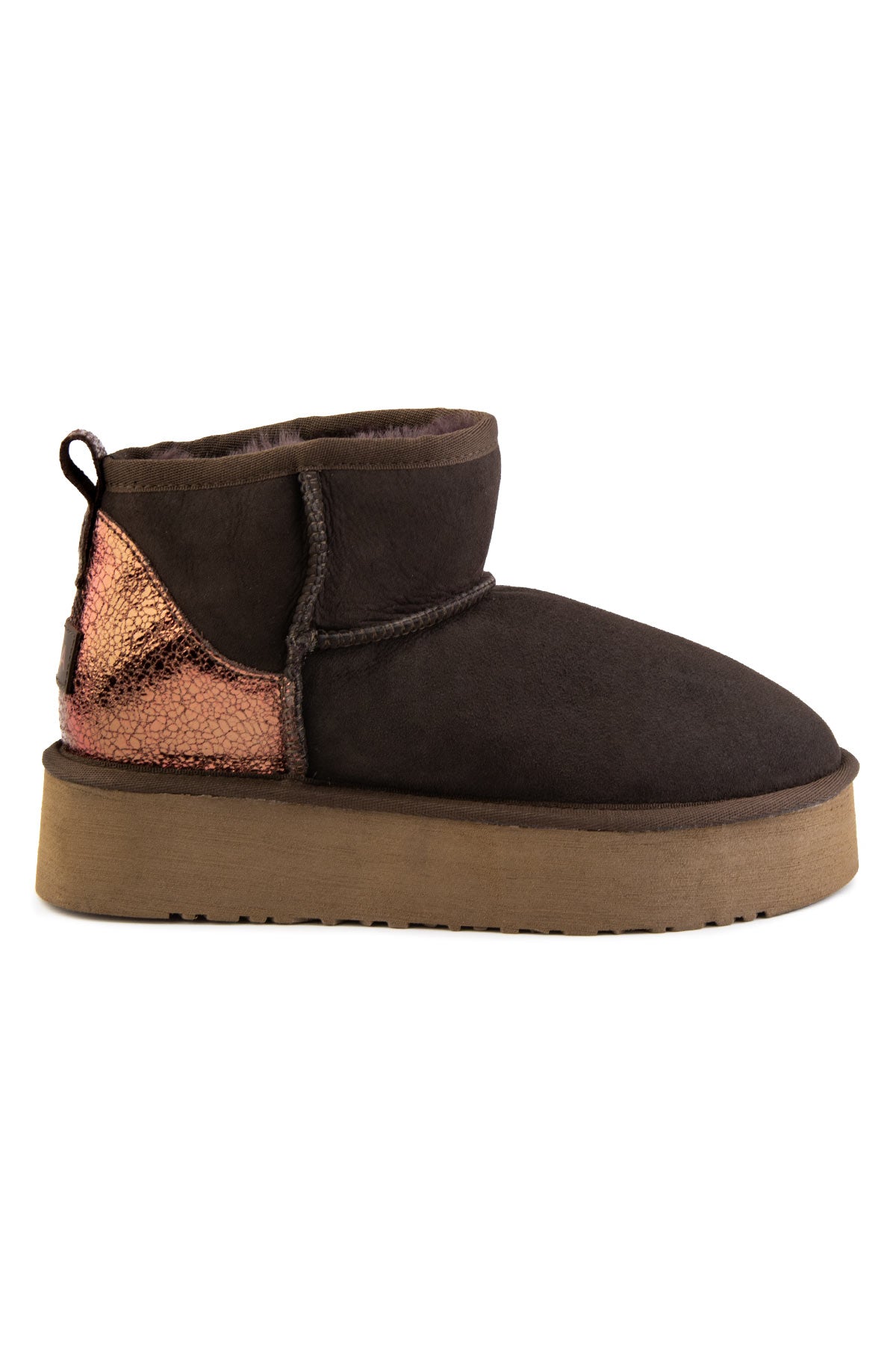 Pegia Jelsa Glossy Detailed Genuine Suede Women's Platform Boots - Pegia