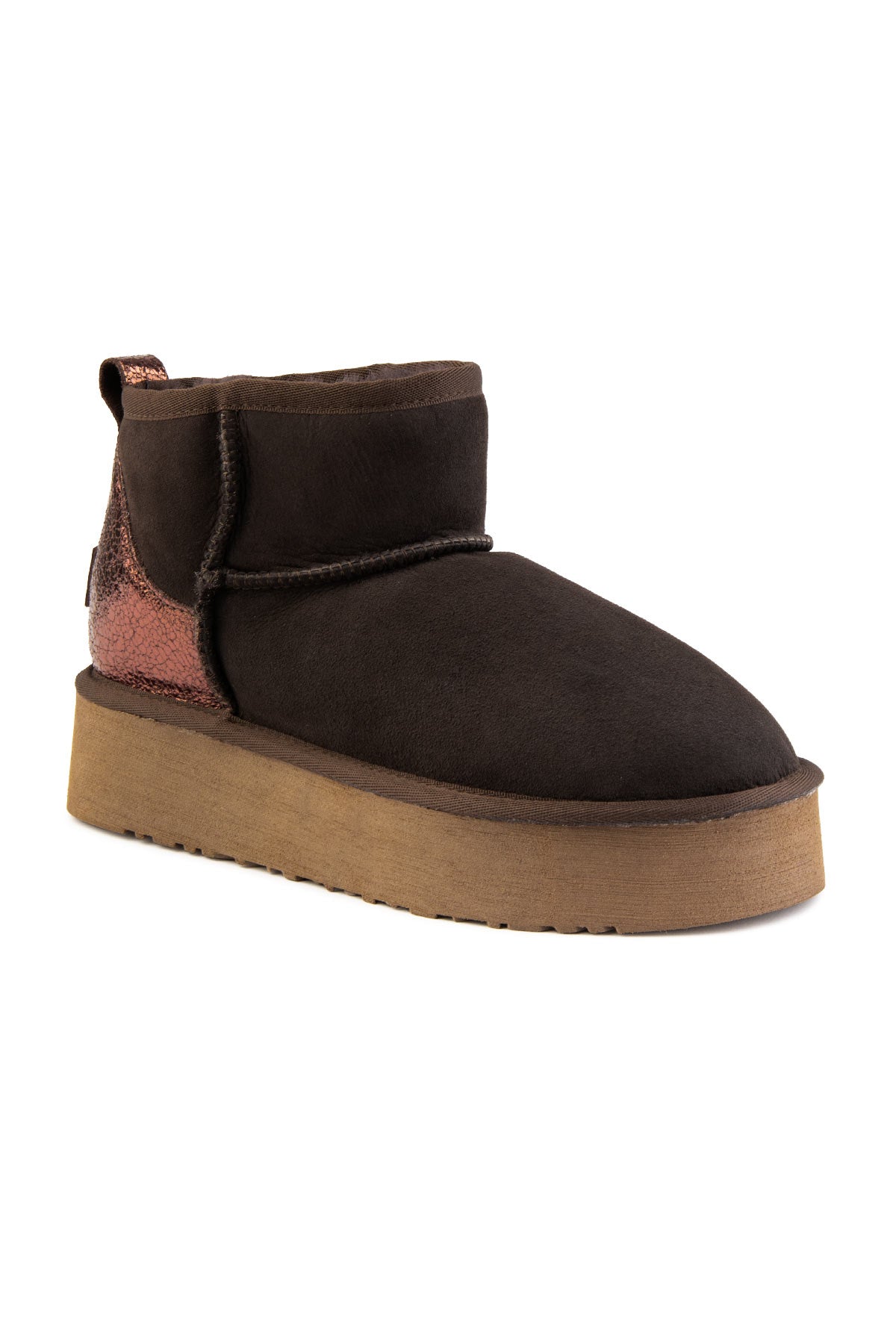 Pegia Jelsa Glossy Detailed Genuine Suede Women's Platform Boots - Pegia