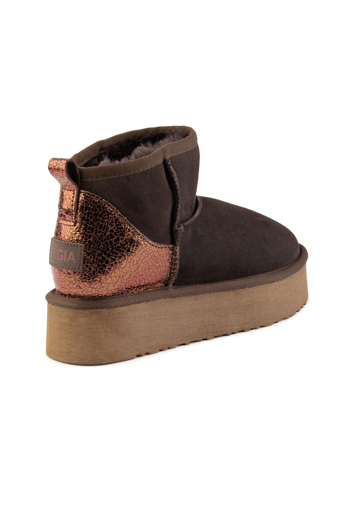 Pegia Jelsa Glossy Detailed Genuine Suede Women's Platform Boots - Pegia