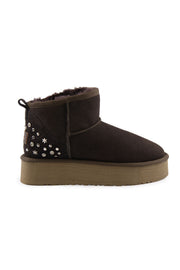 Pegia Masca Genuine Suede Jewel Detailed Women's Platform Boots - Pegia
