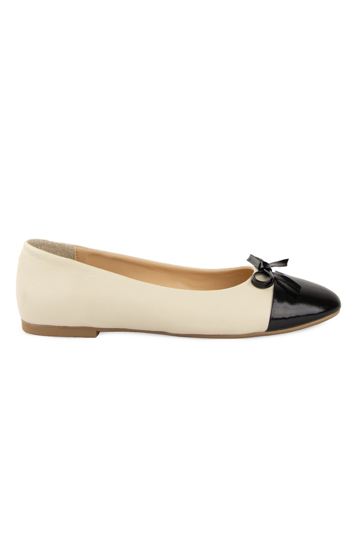 Pegia Enya Leather Patent-Toe Ballet Flats