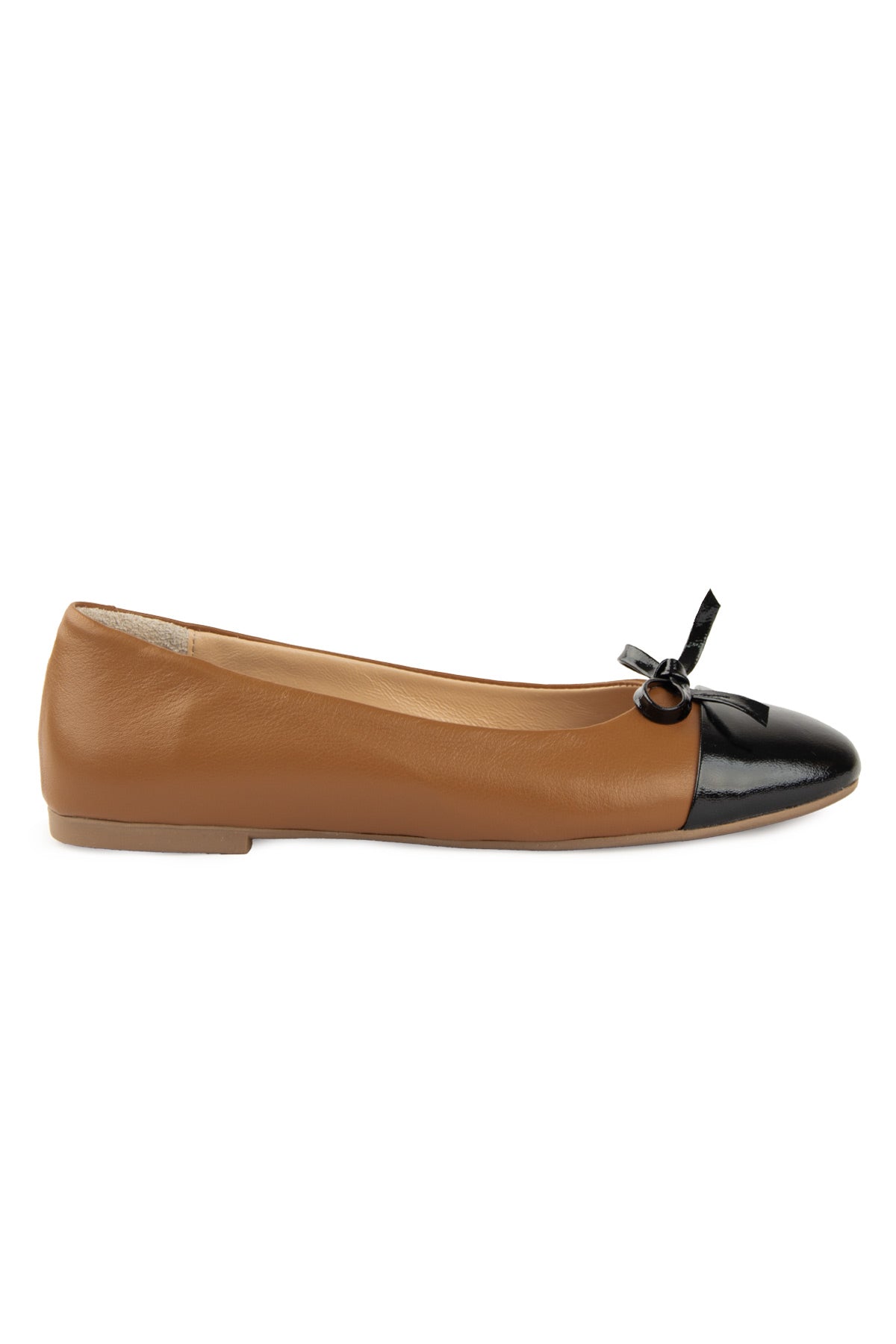 Pegia Enya Leather Patent-Toe Ballet Flats