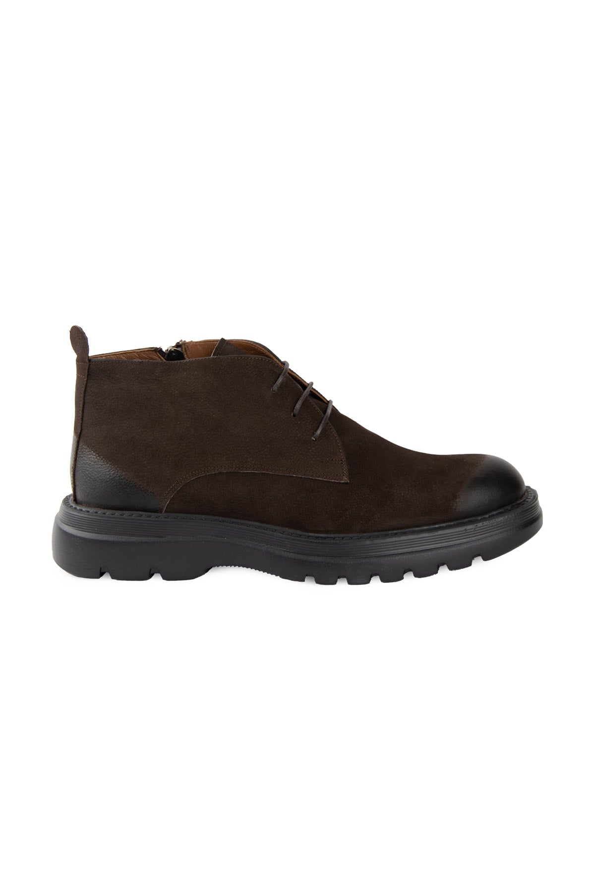Pegia Nava Men's Nubuck Leather Zip-Up Ankle Boots