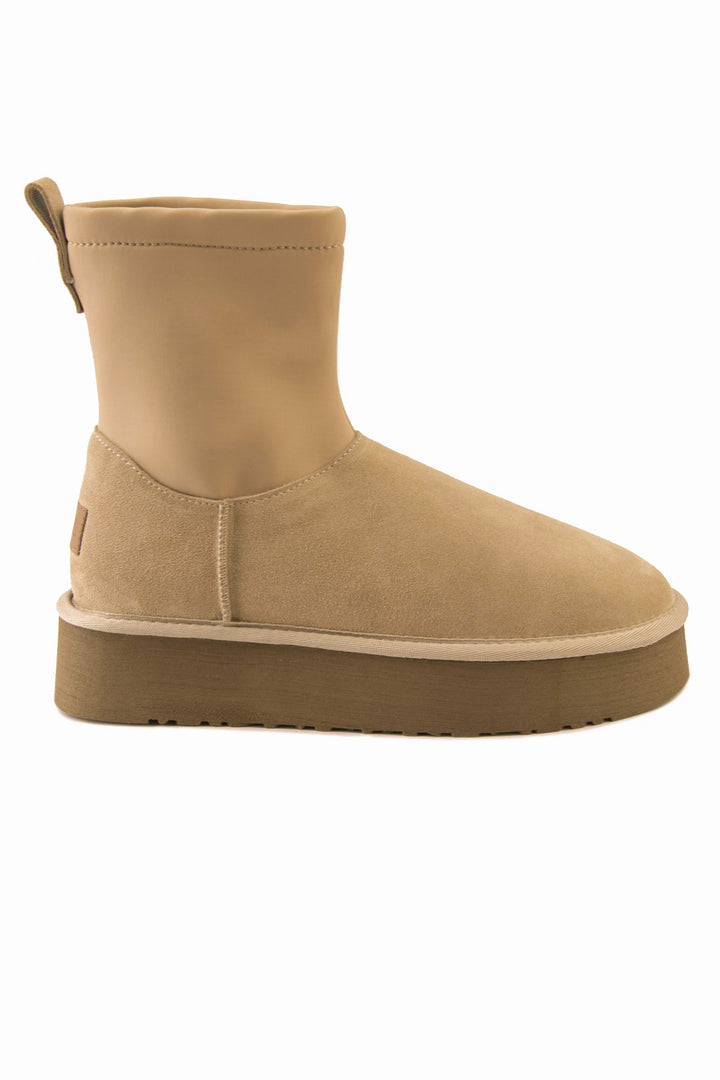 Pegia Kalix Genuine Suede Stretch Zip Women's Platform Boots - Pegia