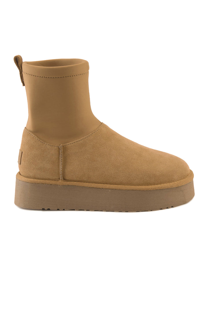 Pegia Kalix Genuine Suede Stretch Zip Women's Platform Boots - Pegia