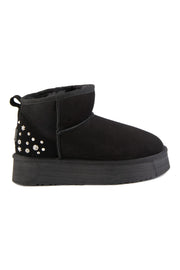 Pegia Masca Genuine Suede Jewel Detailed Women's Platform Boots - Pegia