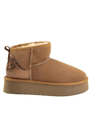Pegia Jelsa Glossy Detailed Genuine Suede Women's Platform Boots - Pegia