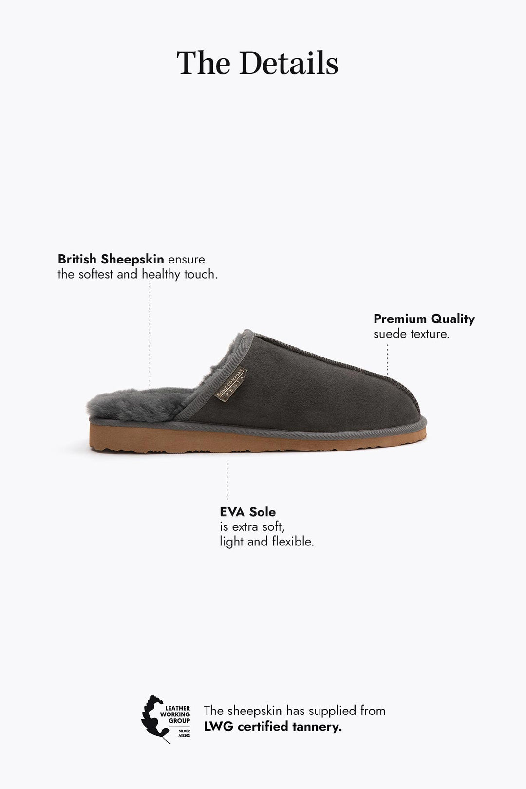 Pegia Fermo Shearling Men's Slippers - Pegia