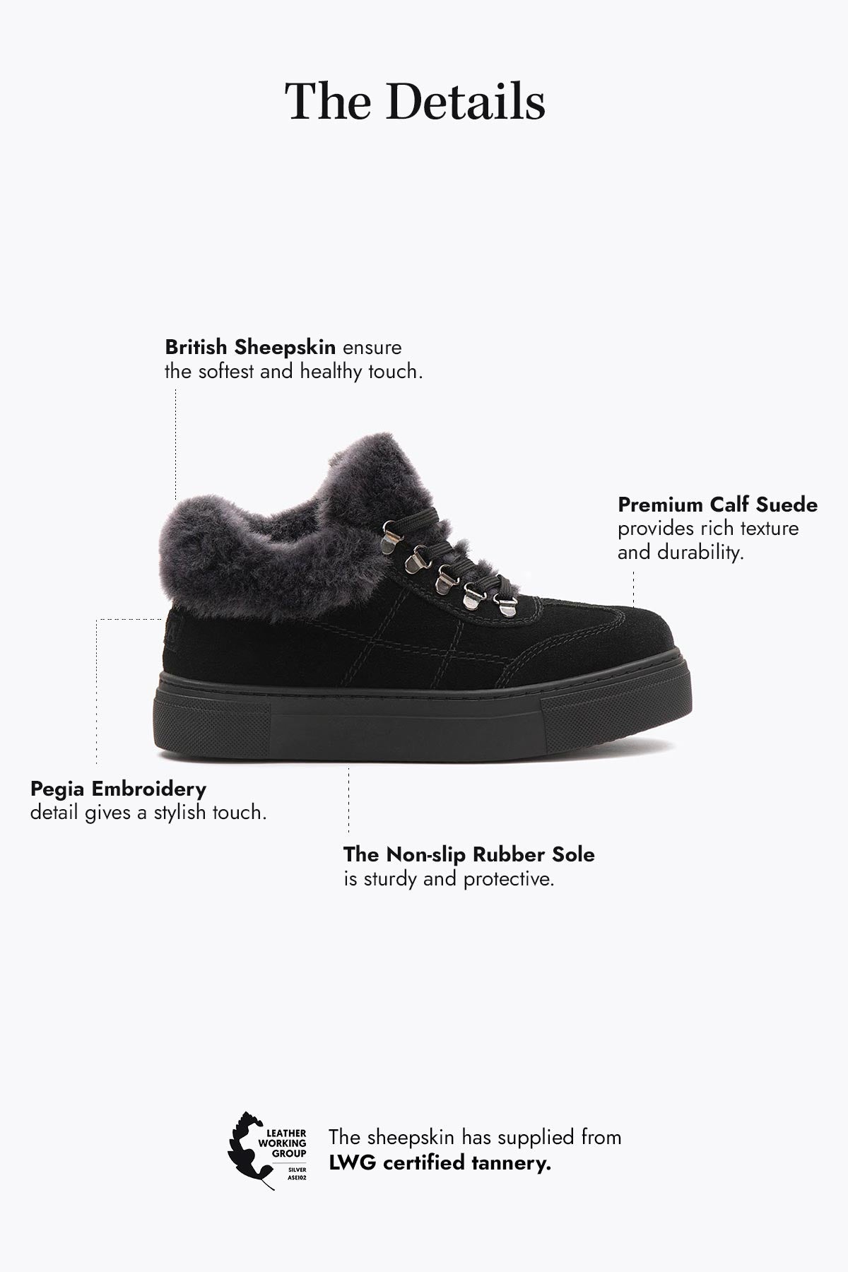Pegia Valen Sheepskin Women's Sneakers - Pegia