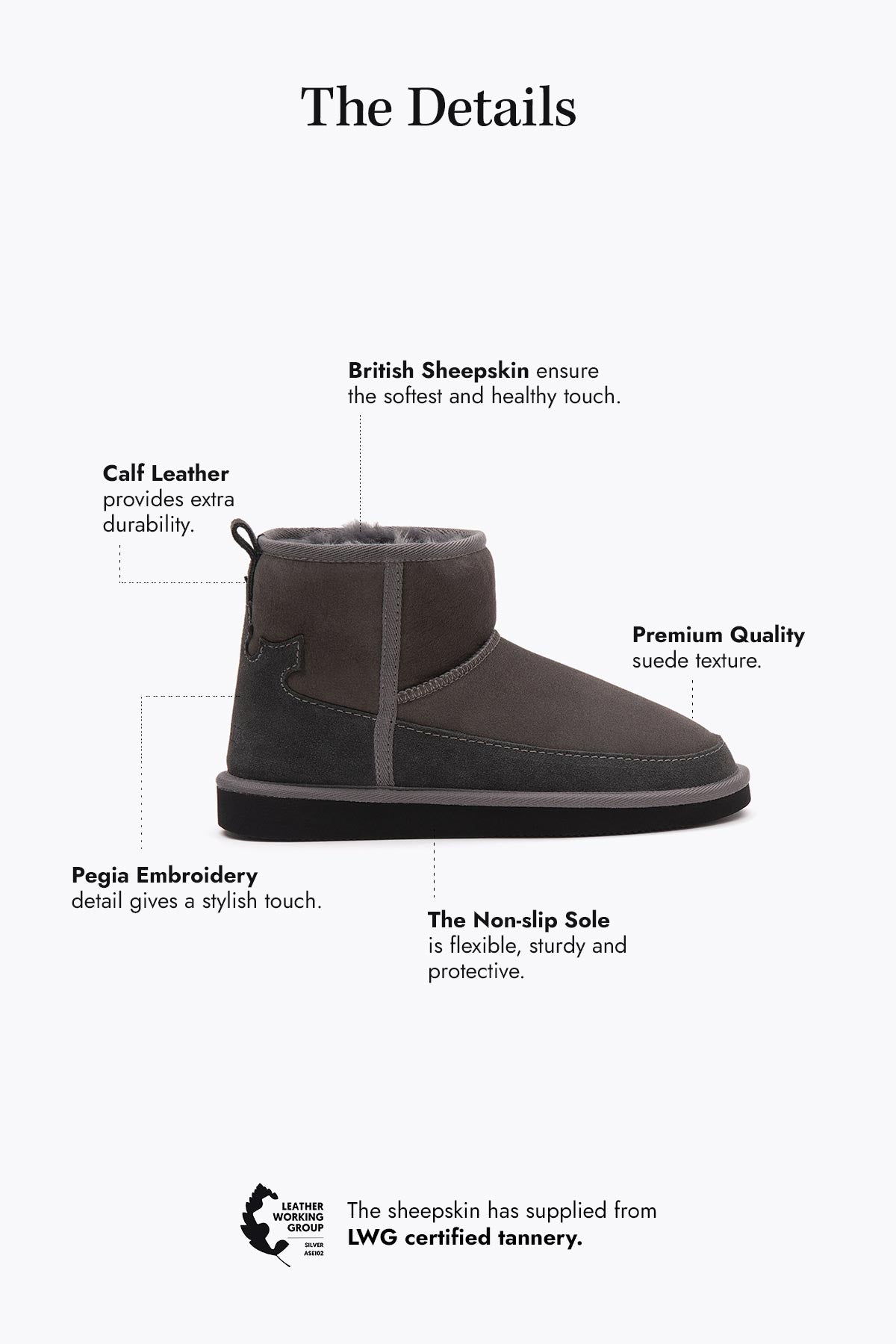 Pegia Lesa Genuine Suede Women's Mini Boots - Pegia
