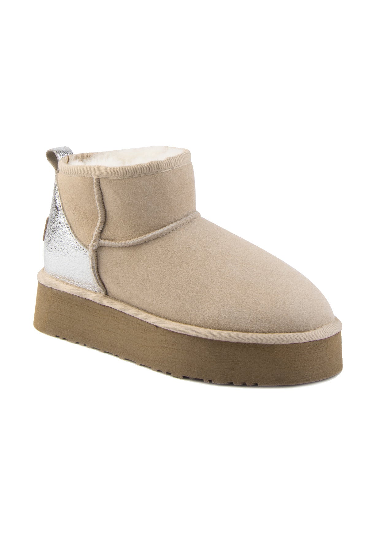 Pegia Jelsa Glossy Detailed Genuine Suede Women's Platform Boots - Pegia