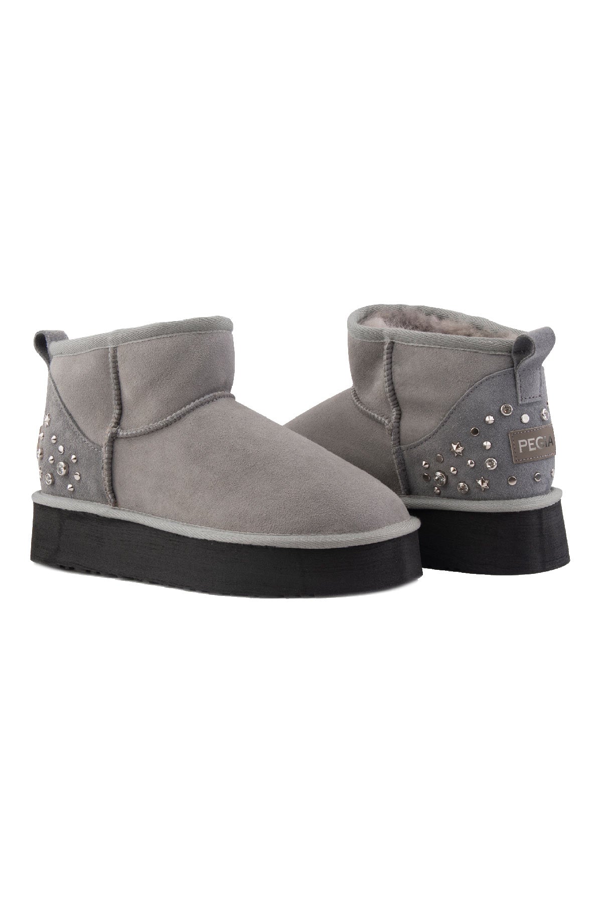 Pegia Masca Genuine Suede Jewel Detailed Women's Platform Boots