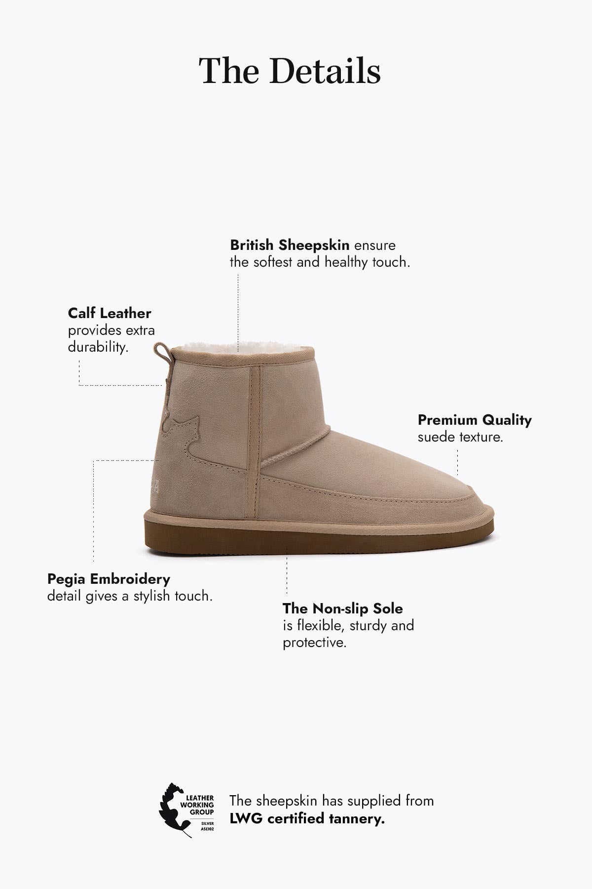 Pegia Lesa Genuine Suede Women's Mini Boots - Pegia