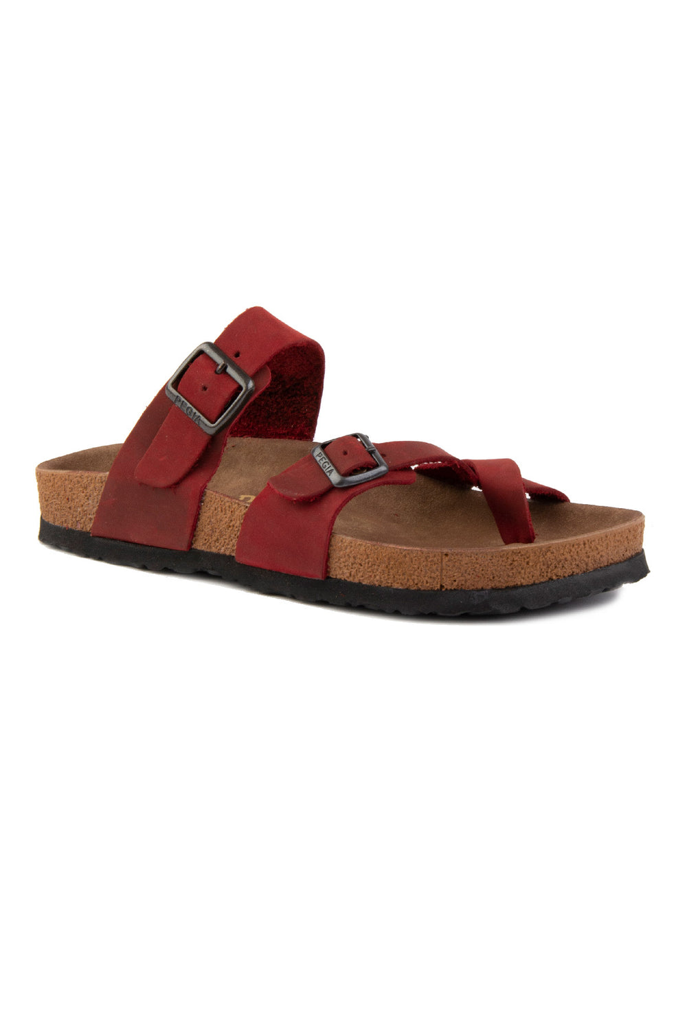 Pegia Sarnes Genuine Suede Women's Toe Loop Slides - Pegia