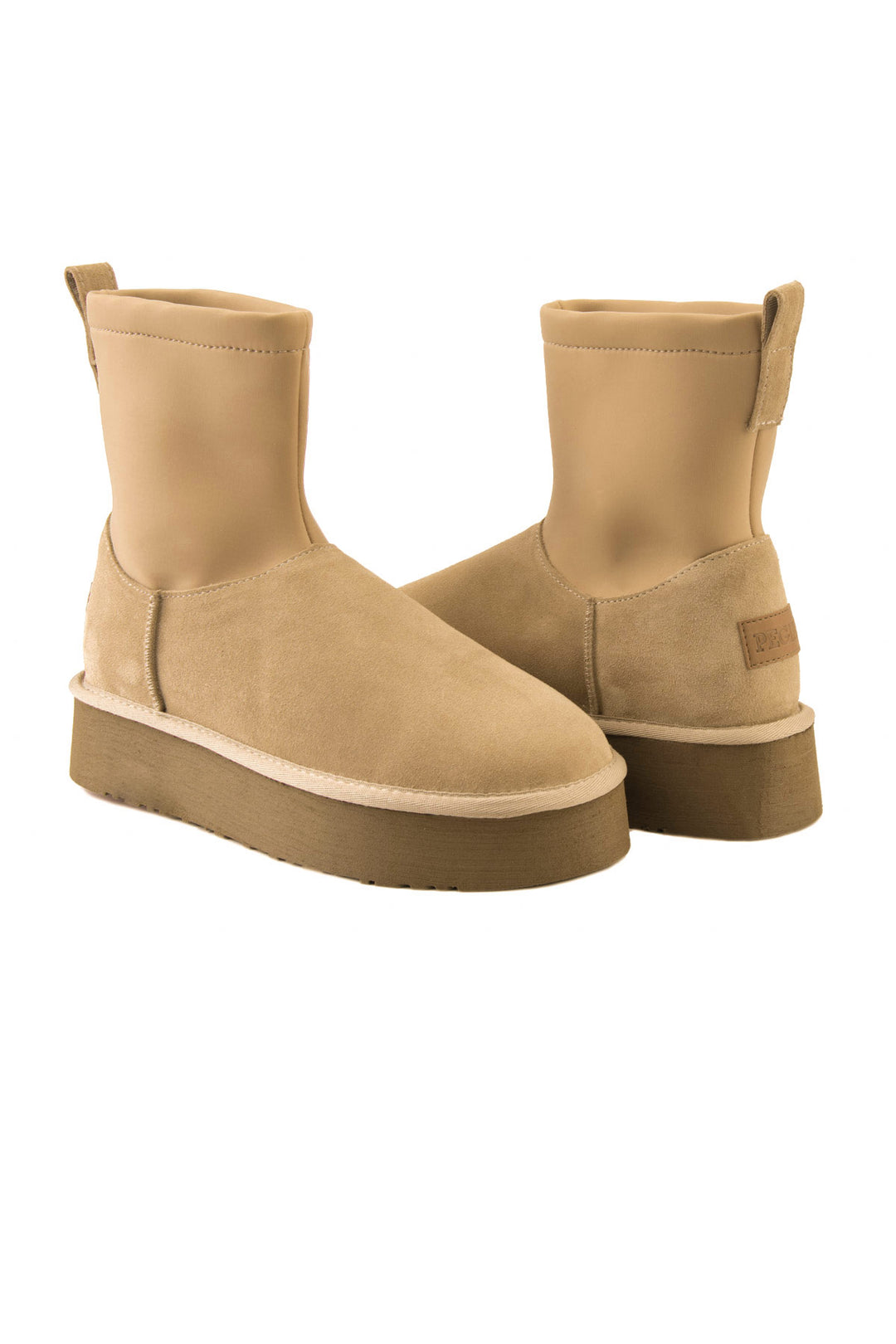 Pegia Kalix Genuine Suede Stretch Zip Women's Platform Boots - Pegia