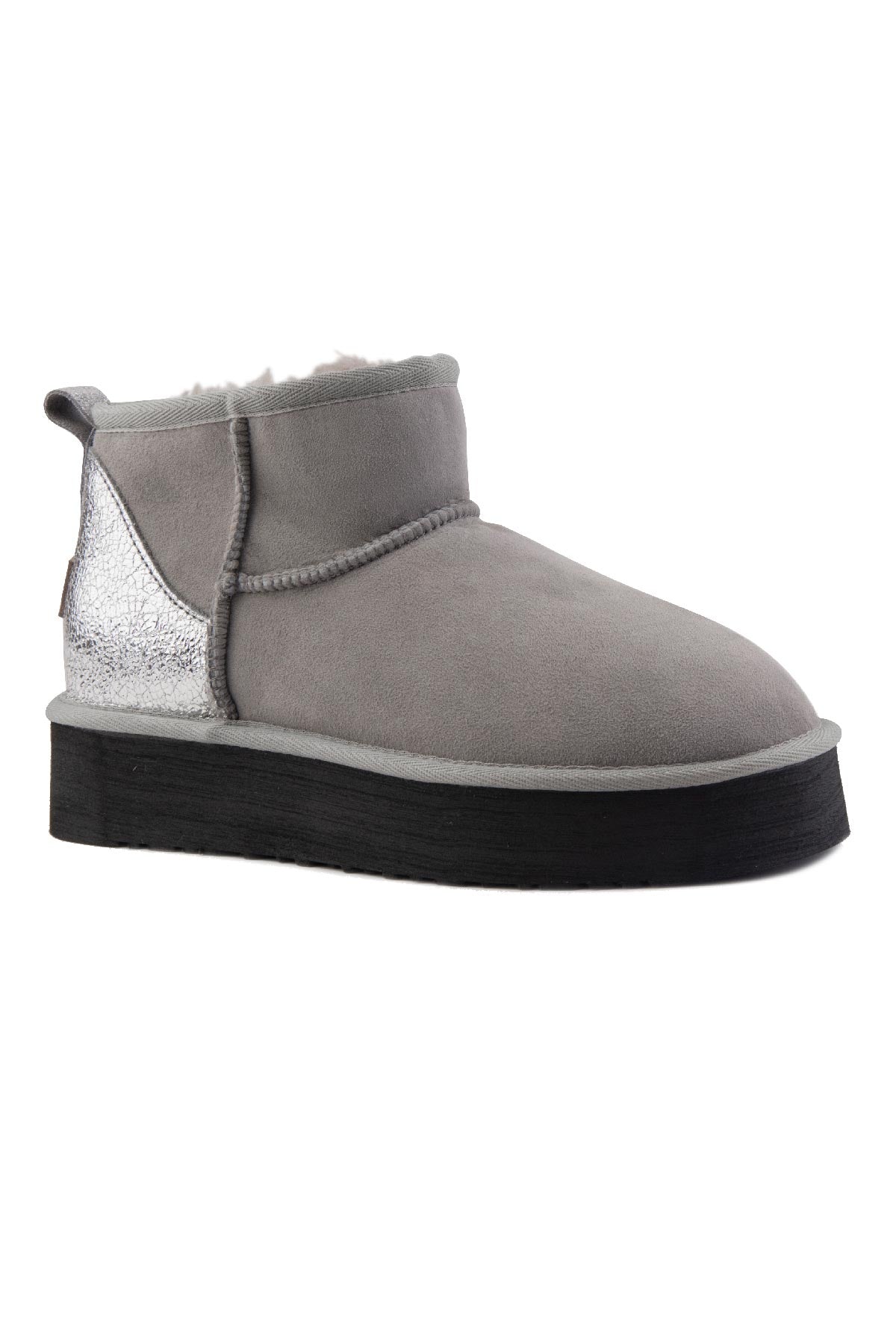 Pegia Jelsa Glossy Detailed Genuine Suede Women's Platform Boots - Pegia