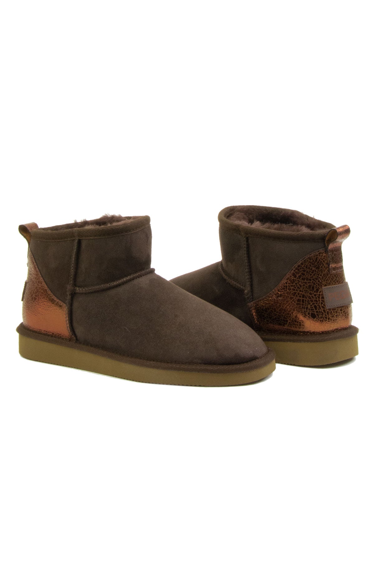 Pegia Jelsa Glossy Detailed Genuine Suede Women's Mini Boots - Pegia