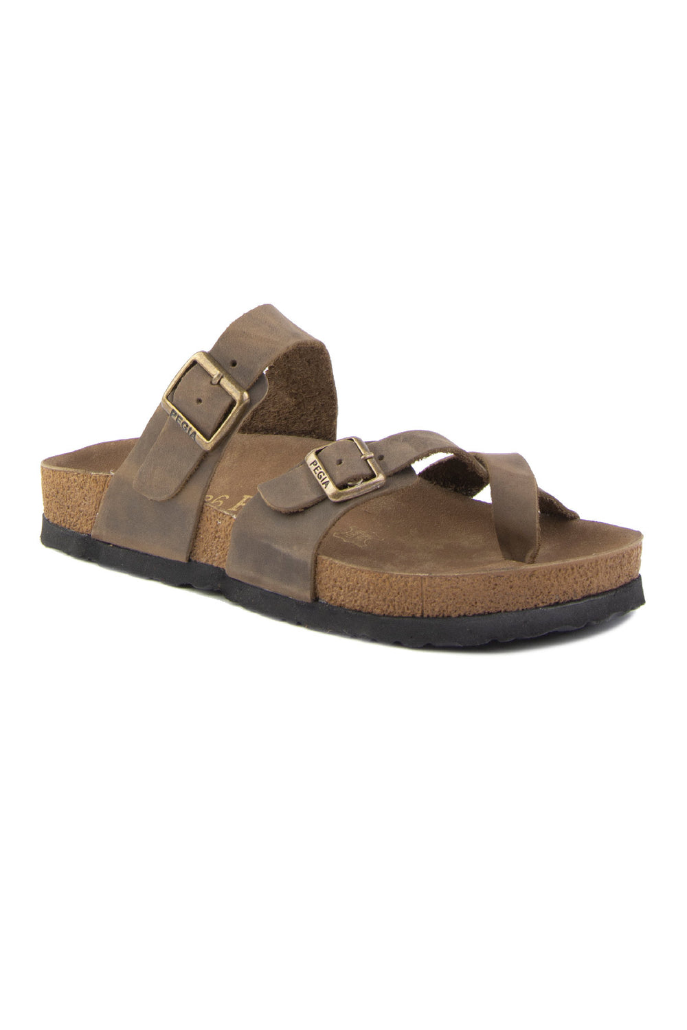Pegia Sarnes Genuine Suede Women's Toe Loop Slides - Pegia