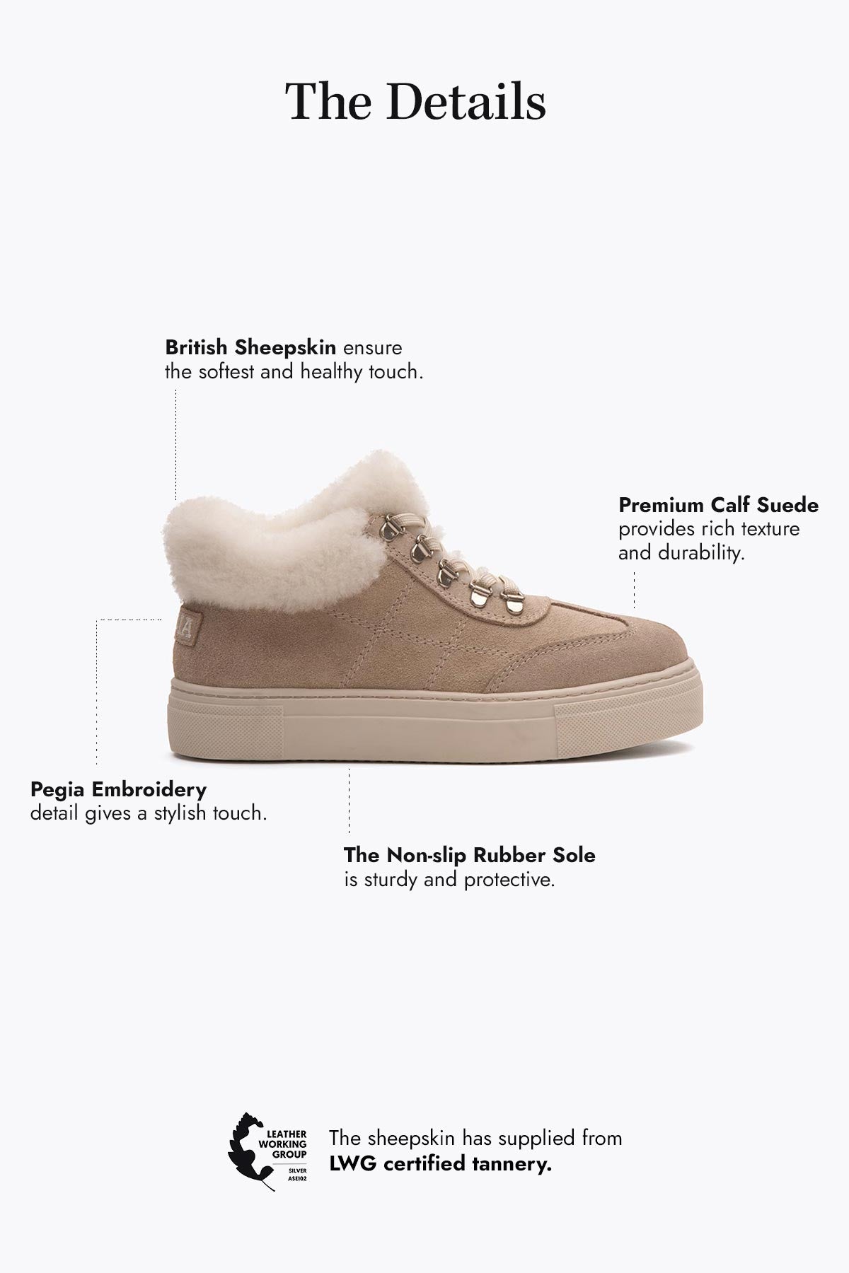 Pegia Valen Sheepskin Women's Sneakers - Pegia