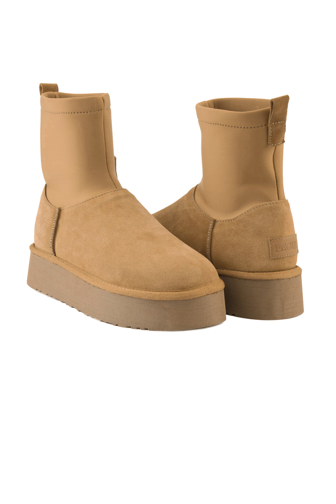 Pegia Kalix Genuine Suede Stretch Zip Women's Platform Boots - Pegia