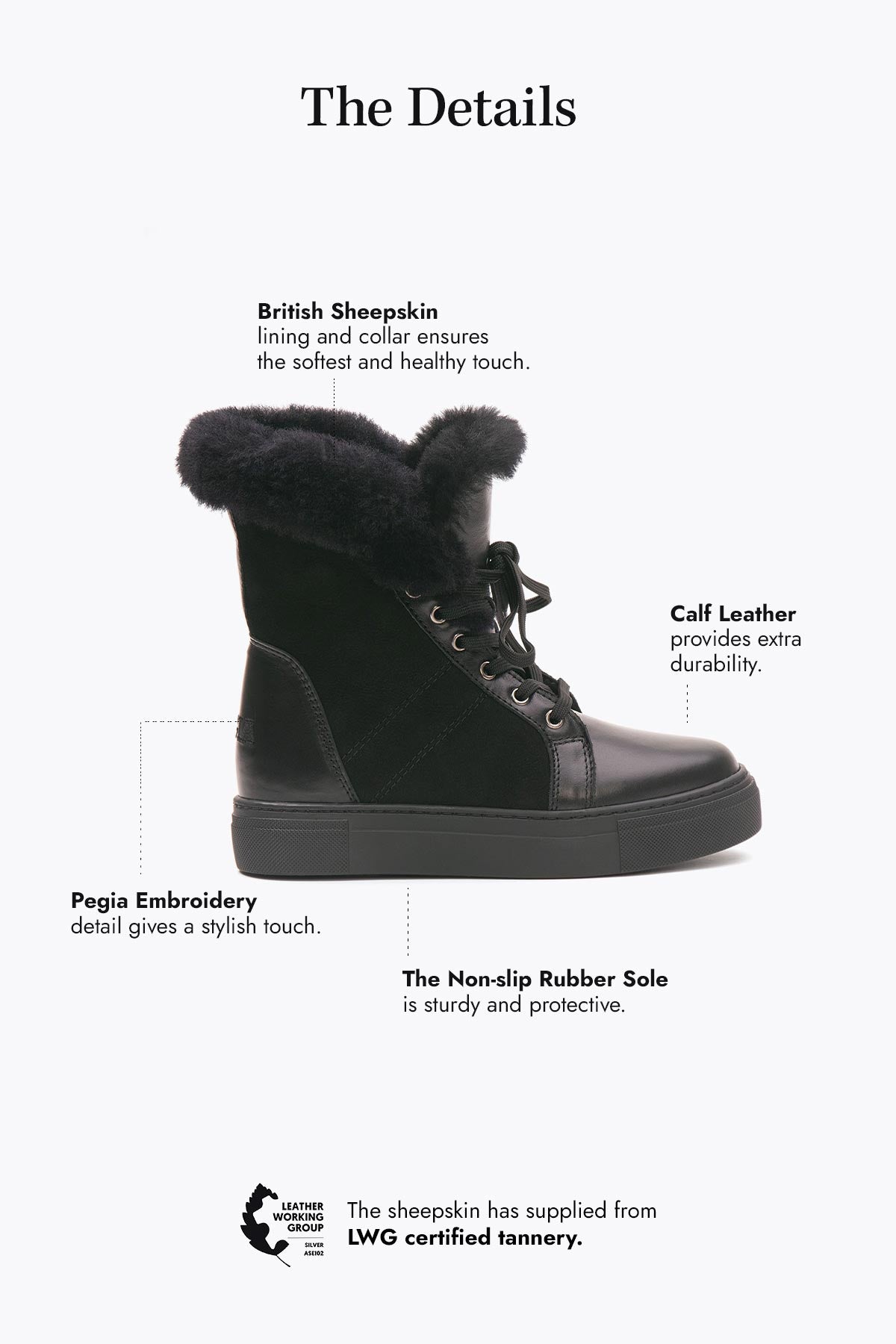 Pegia Leira Shearling Botas De Mujer