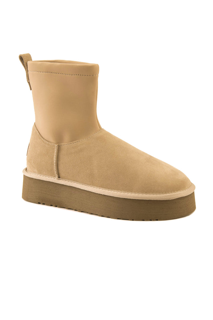 Pegia Kalix Genuine Suede Stretch Zip Women's Platform Boots - Pegia