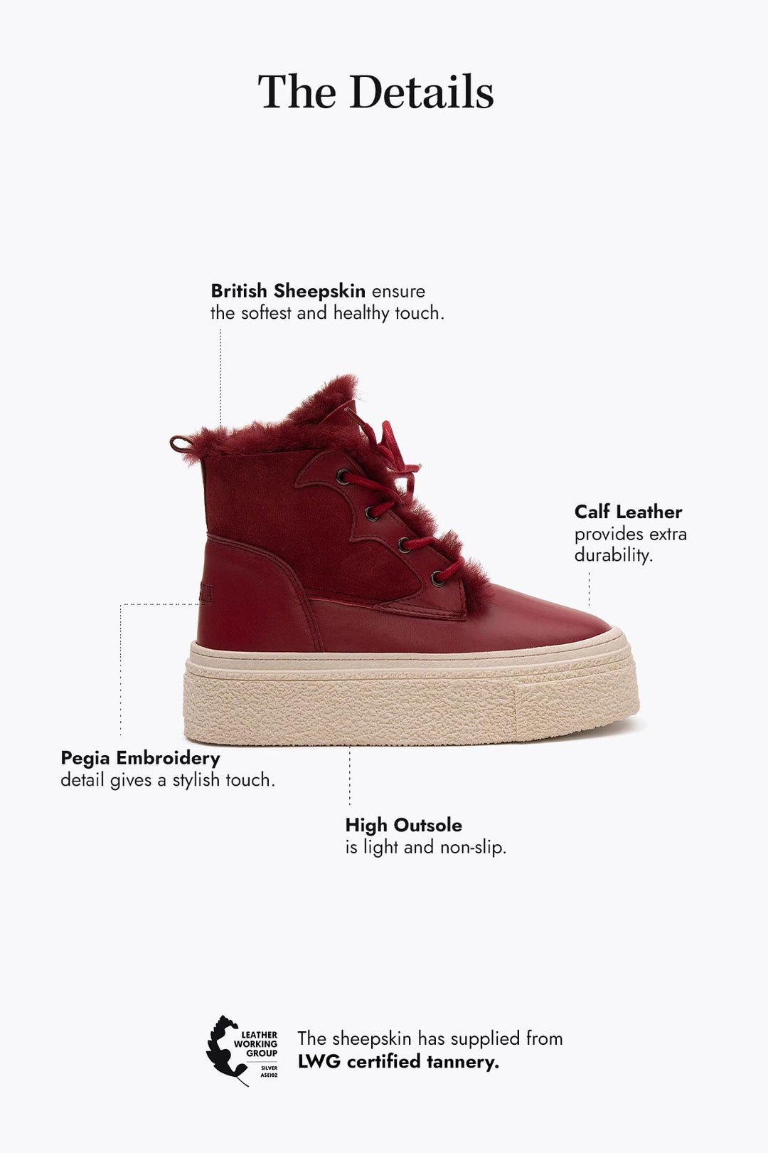 Pegia Nora Shearling Platform Women's Boots - Pegia