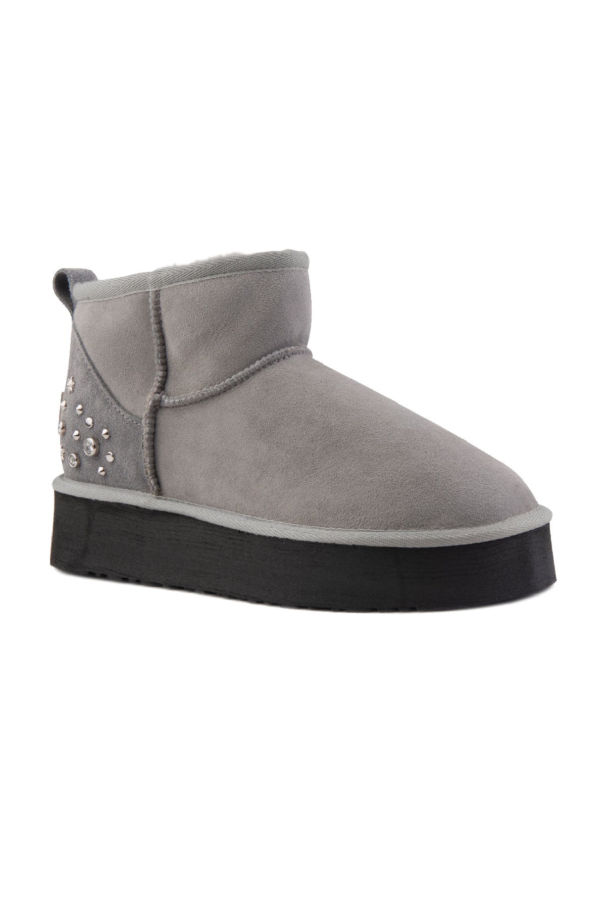 Pegia Masca Genuine Suede Jewel Detailed Women's Platform Boots - Pegia