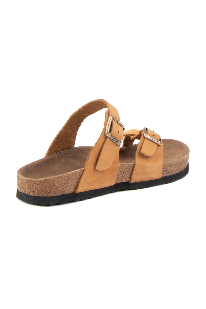 Pegia Sarnes Genuine Suede Women's Toe Loop Slides - Pegia