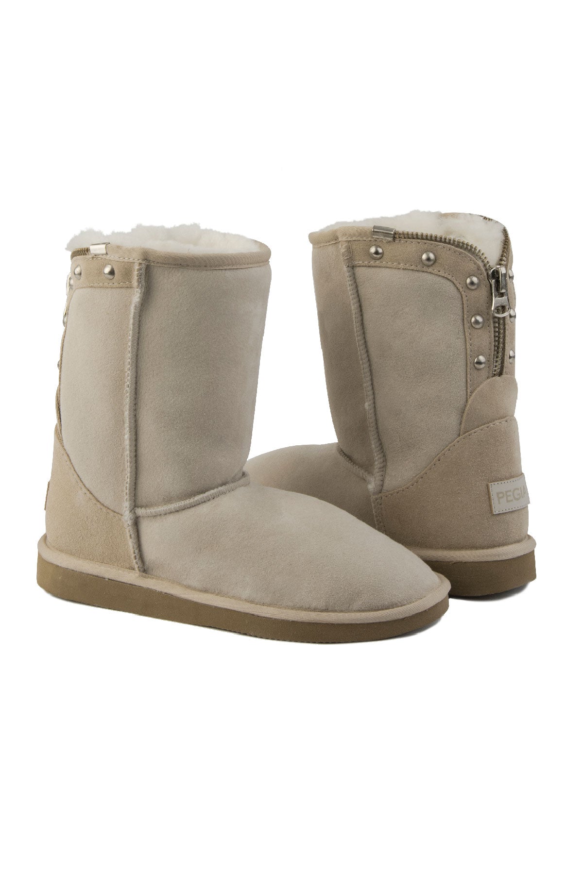 Pegia Vian Genuine Suede Back Zip Women's Boots - Pegia