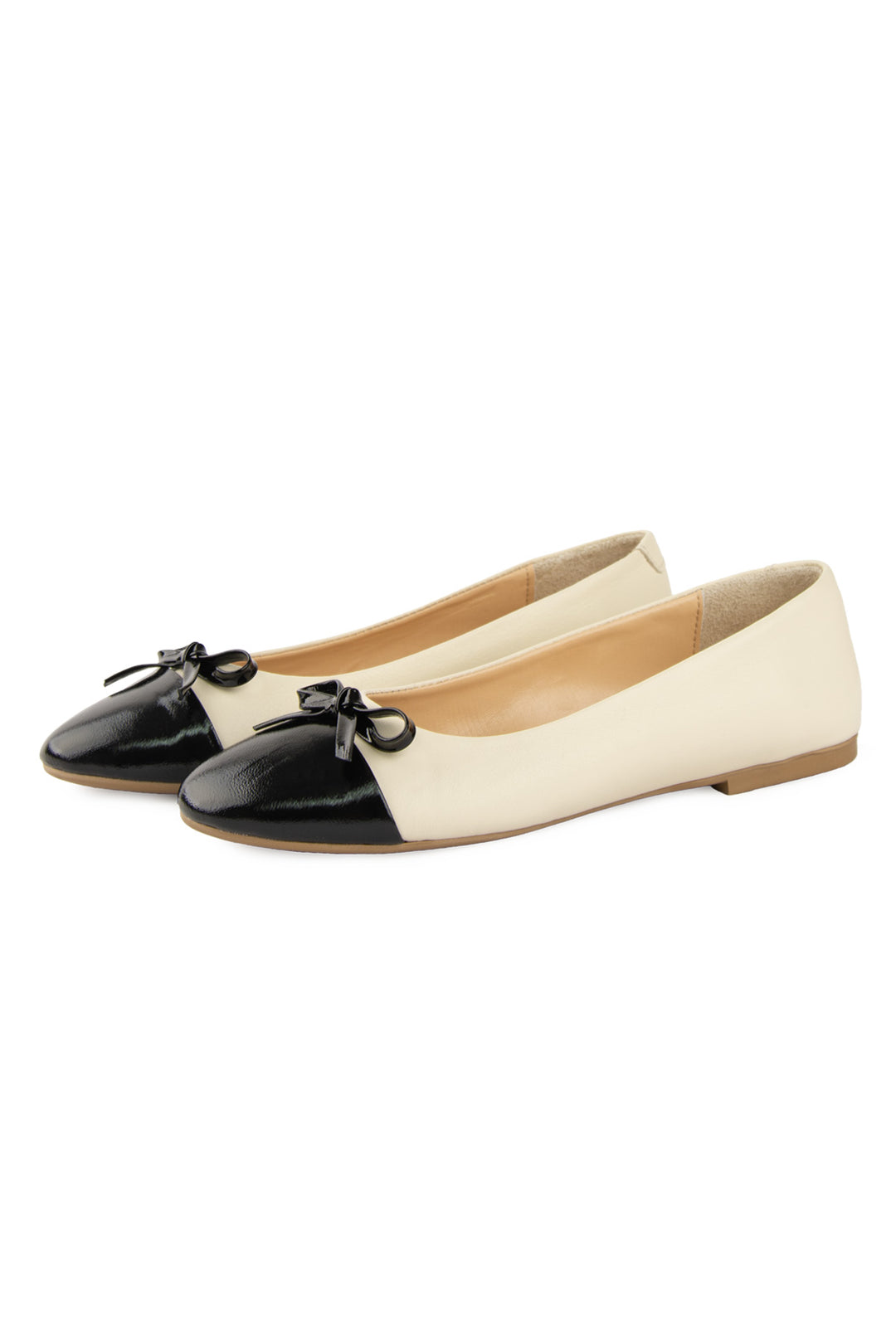 Pegia Enya Leather Patent-Toe Ballet Flats