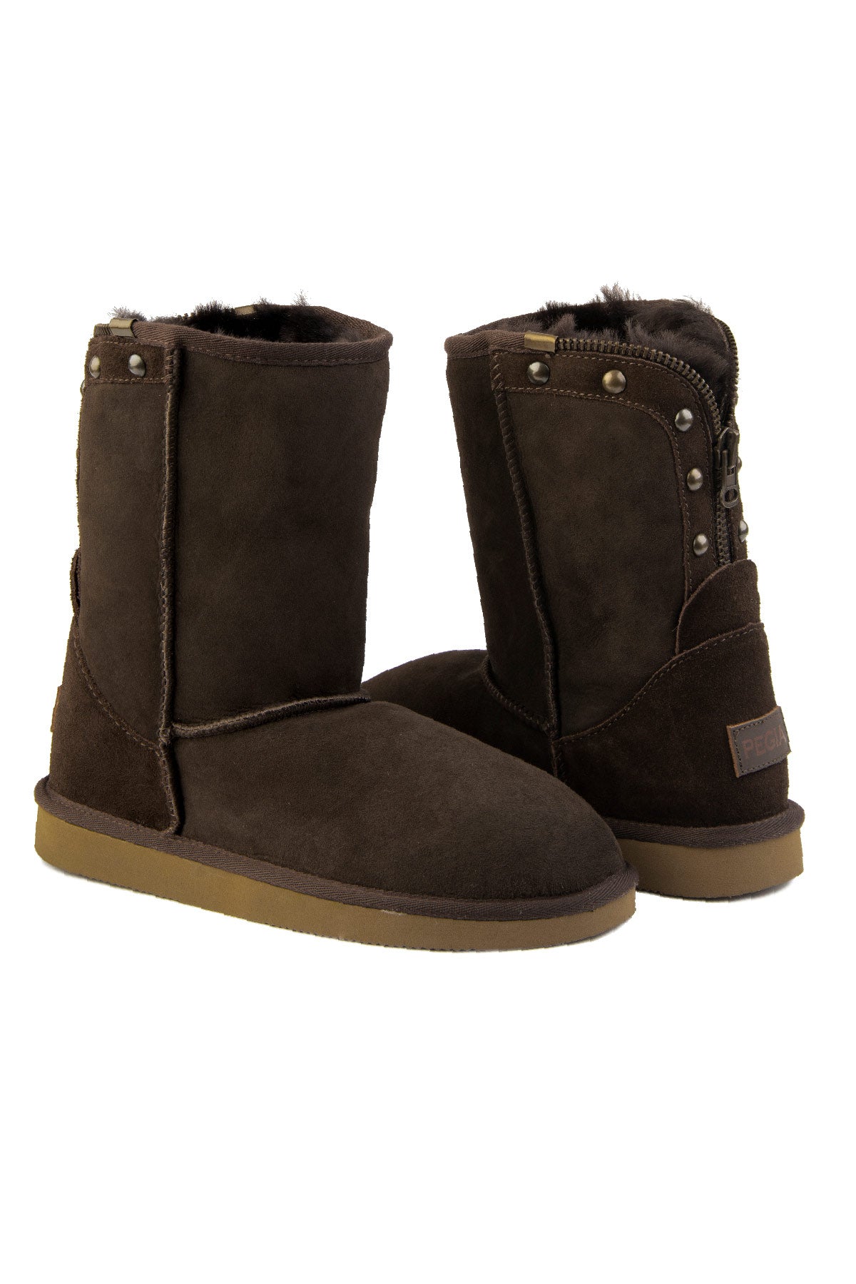 Pegia Vian Genuine Suede Back Zip Women's Boots - Pegia