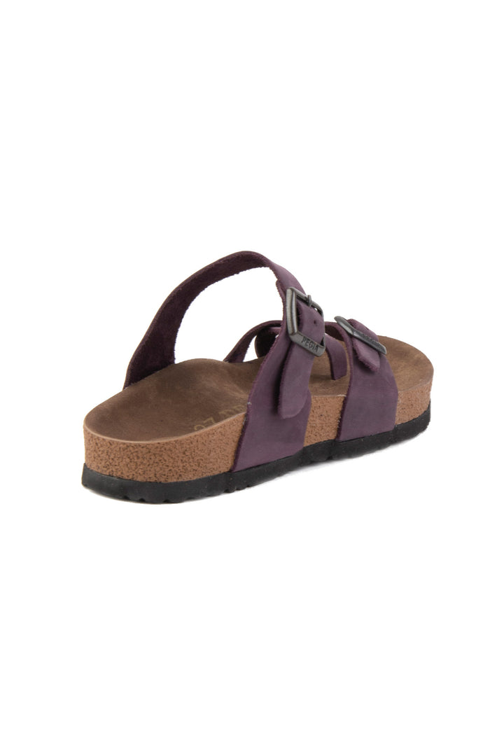 Pegia Sarnes Genuine Suede Women's Toe Loop Slides - Pegia