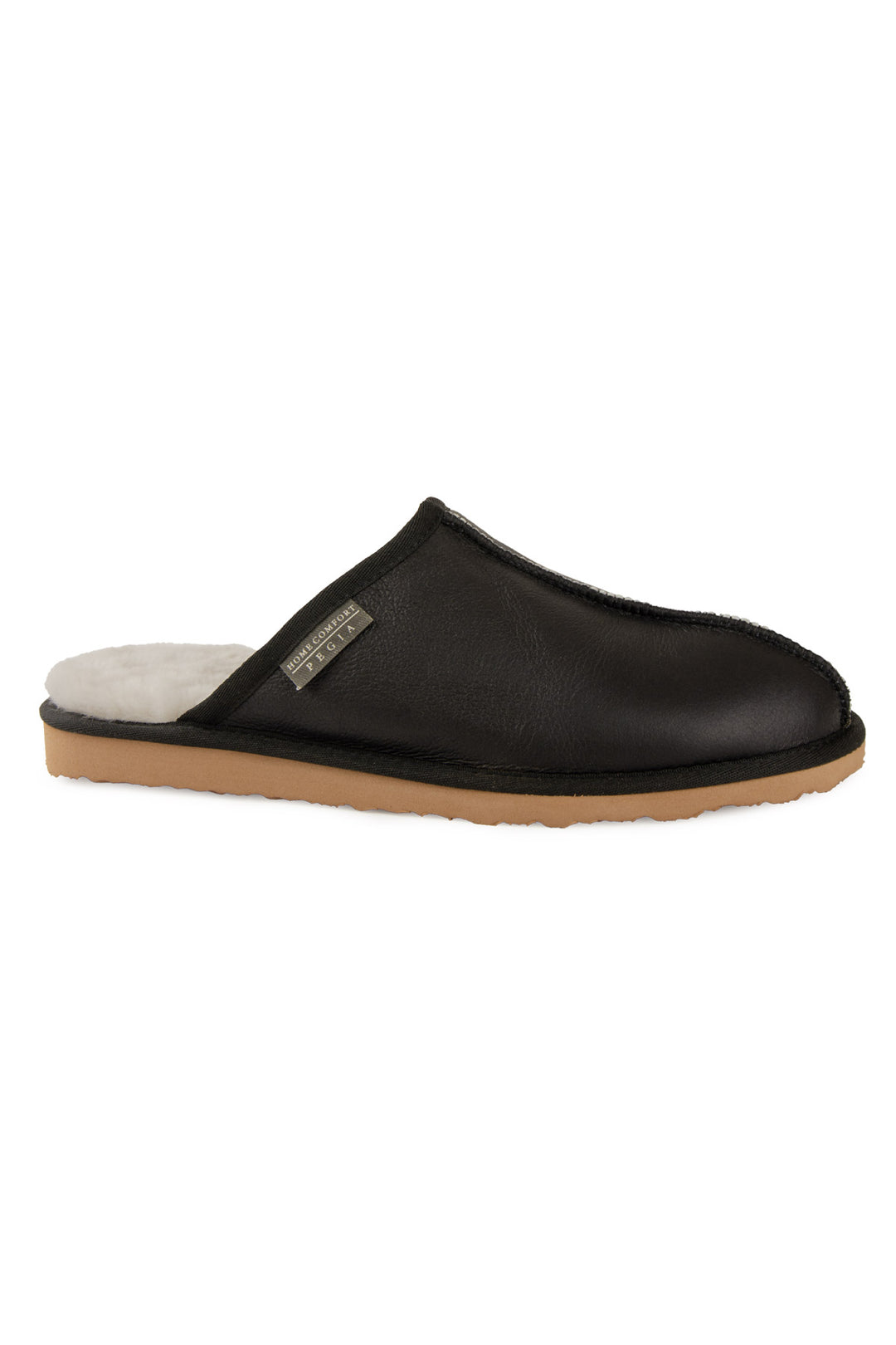 Pegia Ramor herretøfler i ekte skinn med saueskinnsfôr