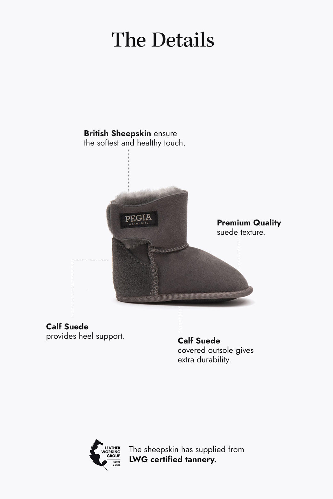 Pegia Lian Shearling Baby Velcro Booties - Pegia