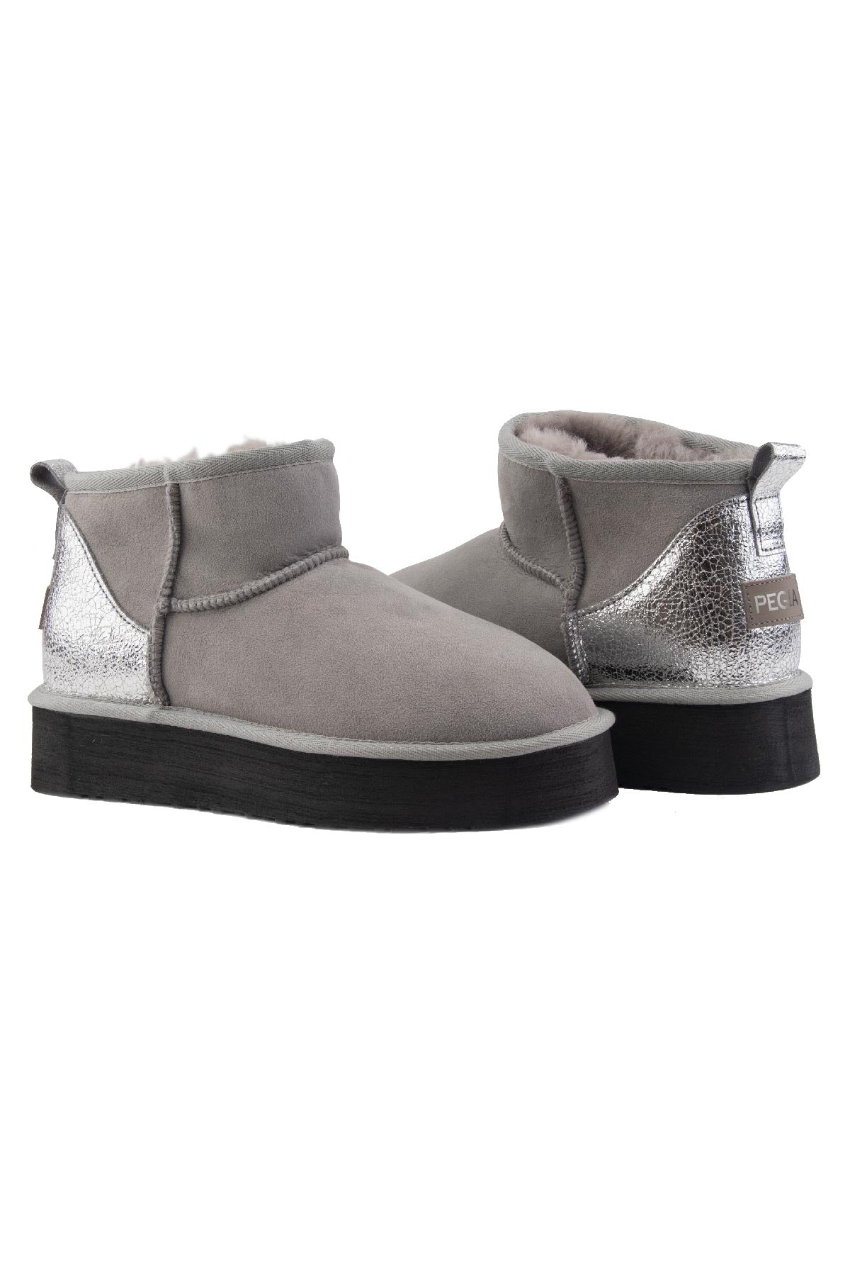 Pegia Jelsa Glossy Detailed Genuine Suede Women's Platform Boots - Pegia