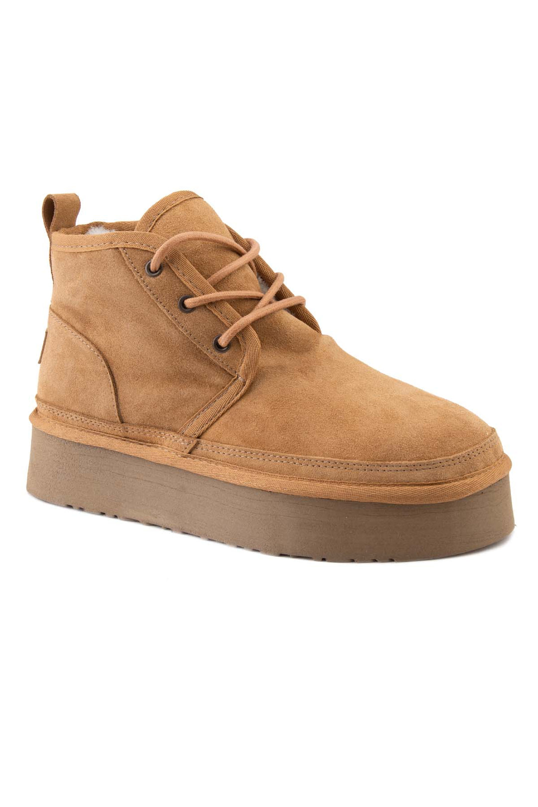 Bottes à plateforme à lacets pour femmes en daim véritable Pegia Muda