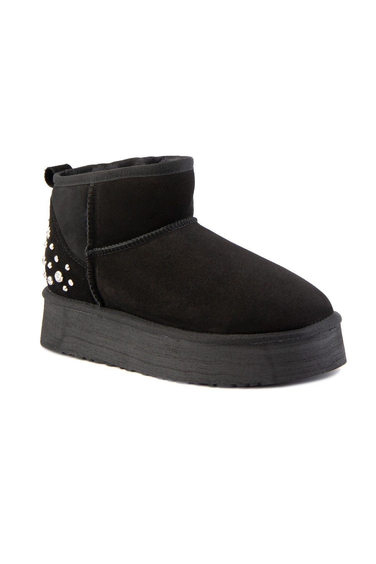 Pegia Masca Genuine Suede Jewel Detailed Women's Platform Boots - Pegia