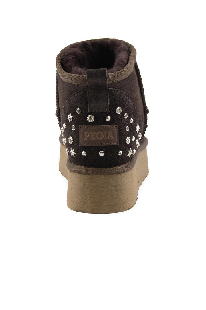 Pegia Masca Genuine Suede Jewel Detailed Women's Platform Boots - Pegia