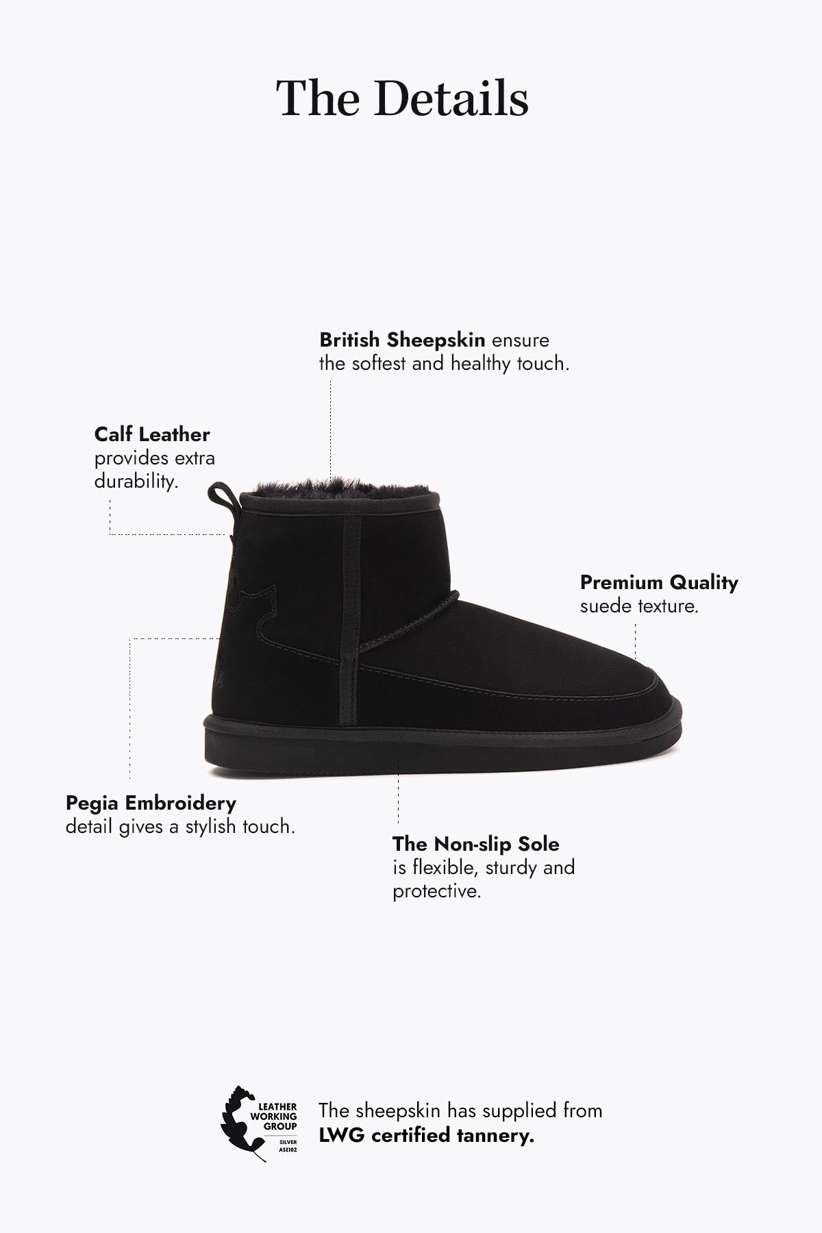 Pegia Lesa Genuine Suede Women's Mini Boots - Pegia