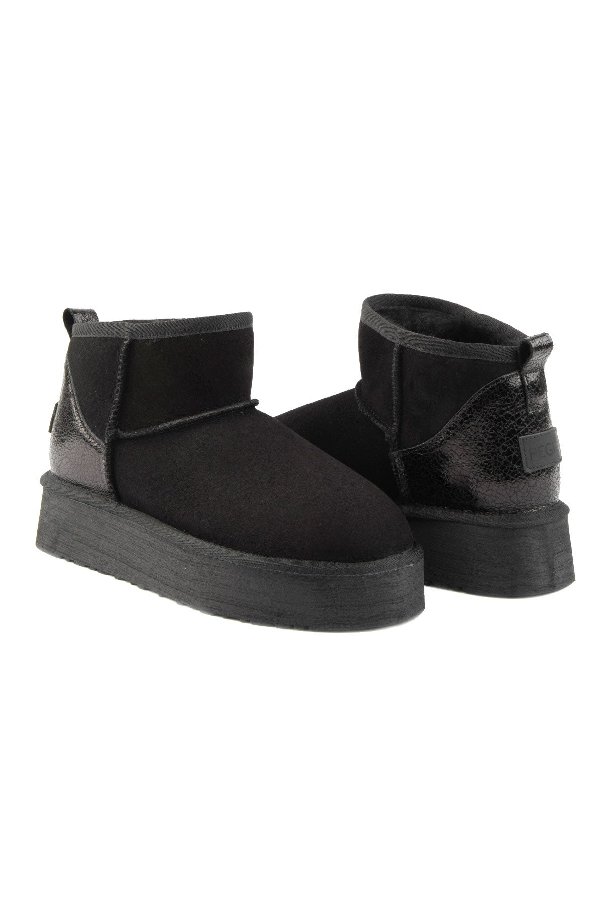 Pegia Jelsa Glossy Detailed Genuine Suede Women's Platform Boots - Pegia
