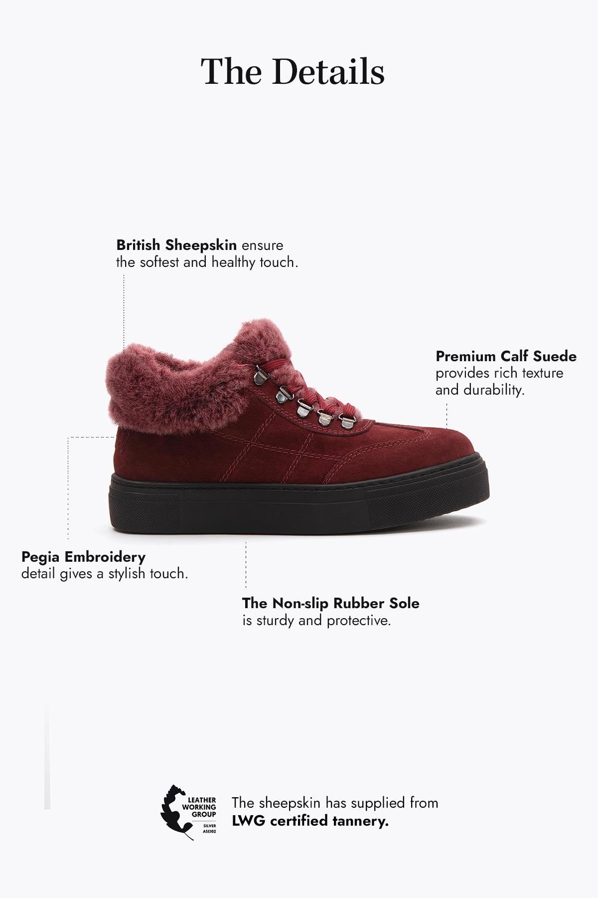 Pegia Valen Sheepskin Women's Sneakers - Pegia