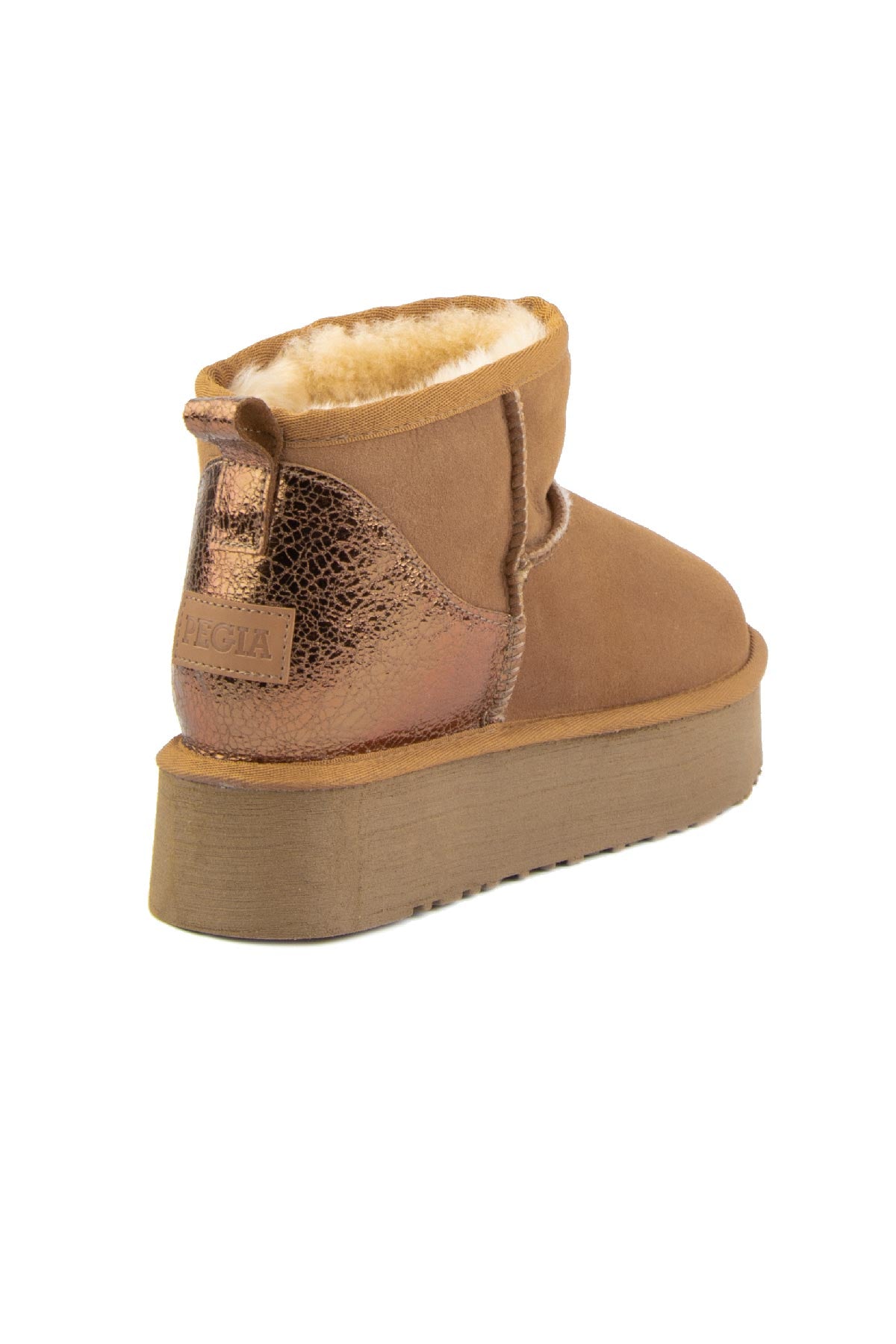 Pegia Jelsa Glossy Detailed Genuine Suede Women's Platform Boots - Pegia