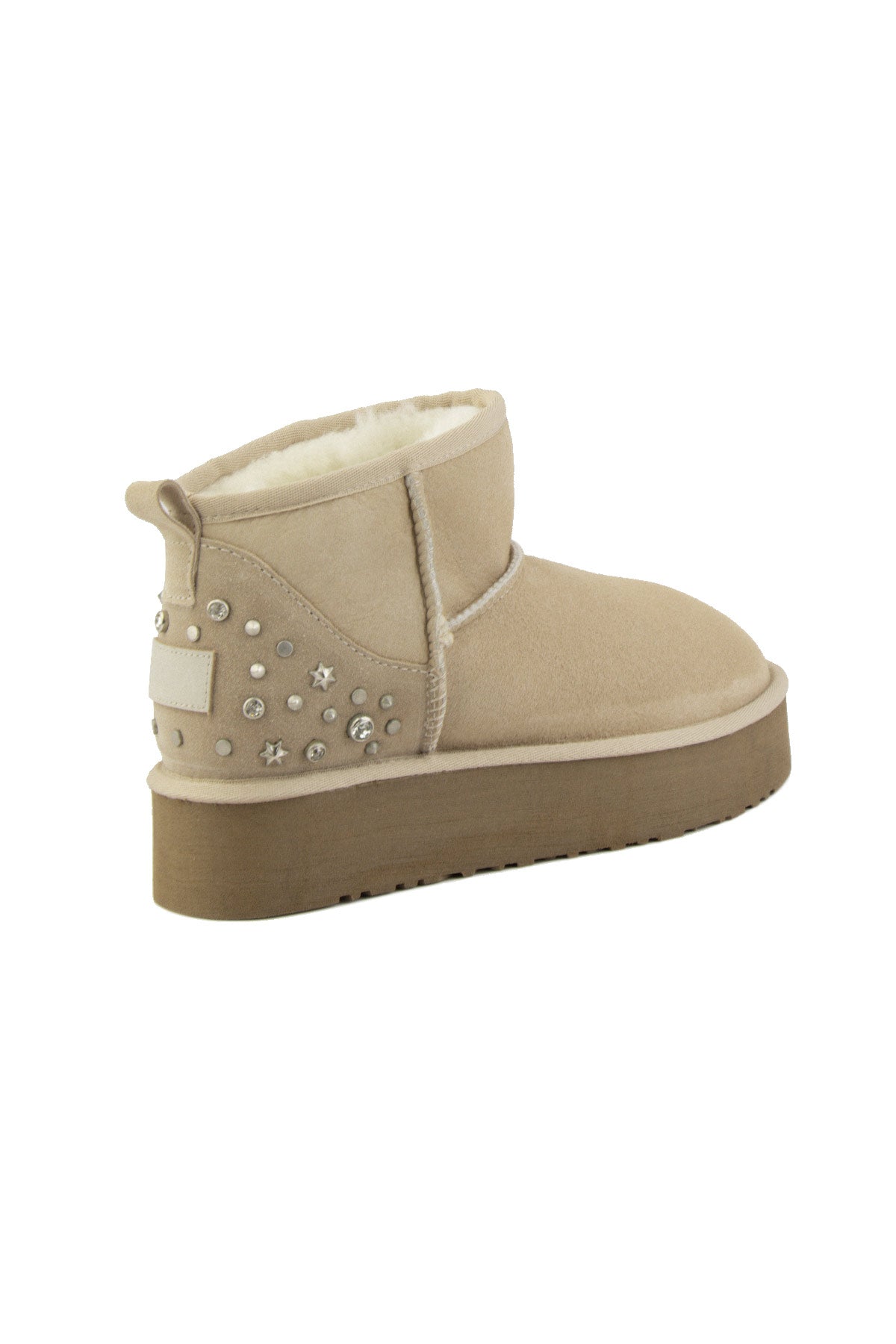 Pegia Masca Genuine Suede Jewel Detailed Women's Platform Boots - Pegia