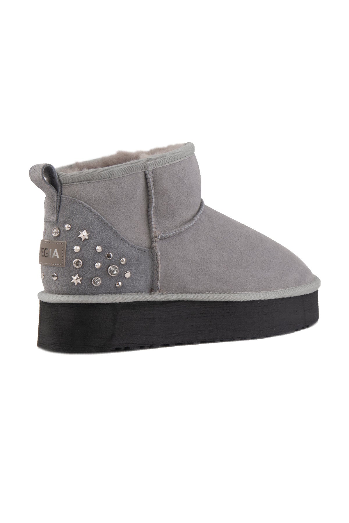 Pegia Masca Genuine Suede Jewel Detailed Women's Platform Boots - Pegia