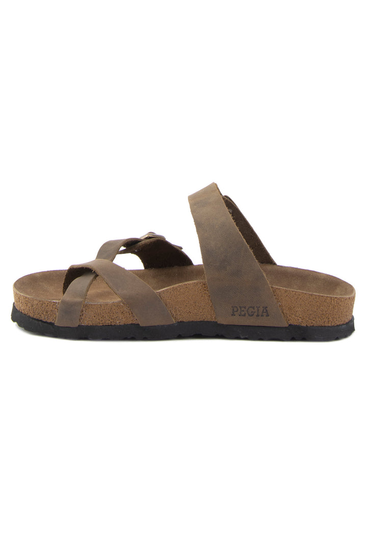 Pegia Sarnes Genuine Suede Women's Toe Loop Slides - Pegia