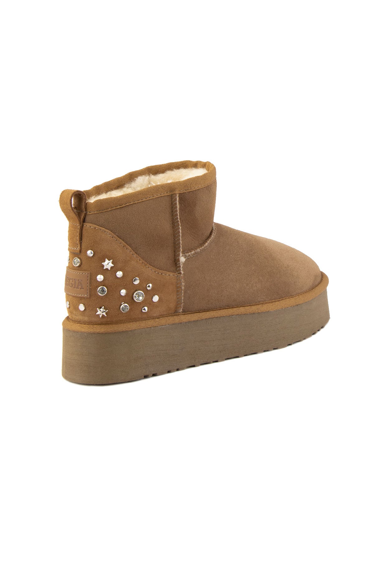 Pegia Masca Genuine Suede Jewel Detailed Women's Platform Boots - Pegia