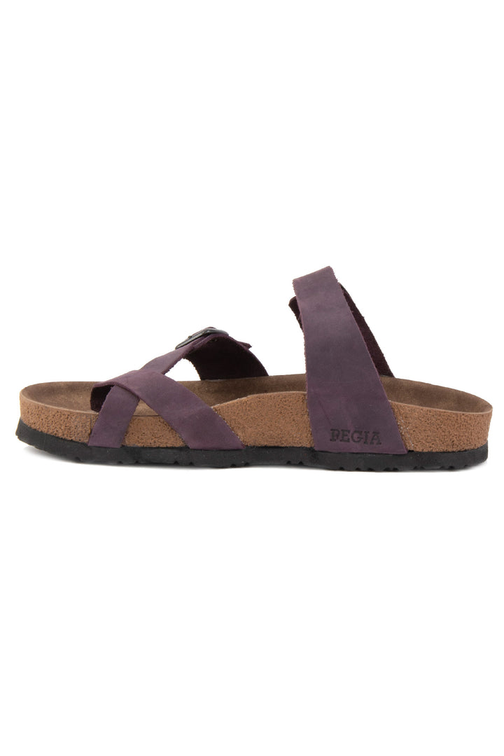 Pegia Sarnes Genuine Suede Women's Toe Loop Slides - Pegia