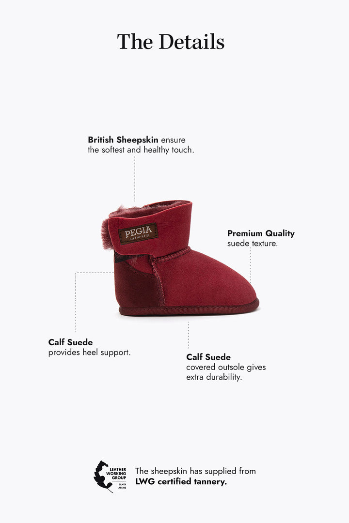 Pegia Lian Shearling Baby Velcro Booties - Pegia
