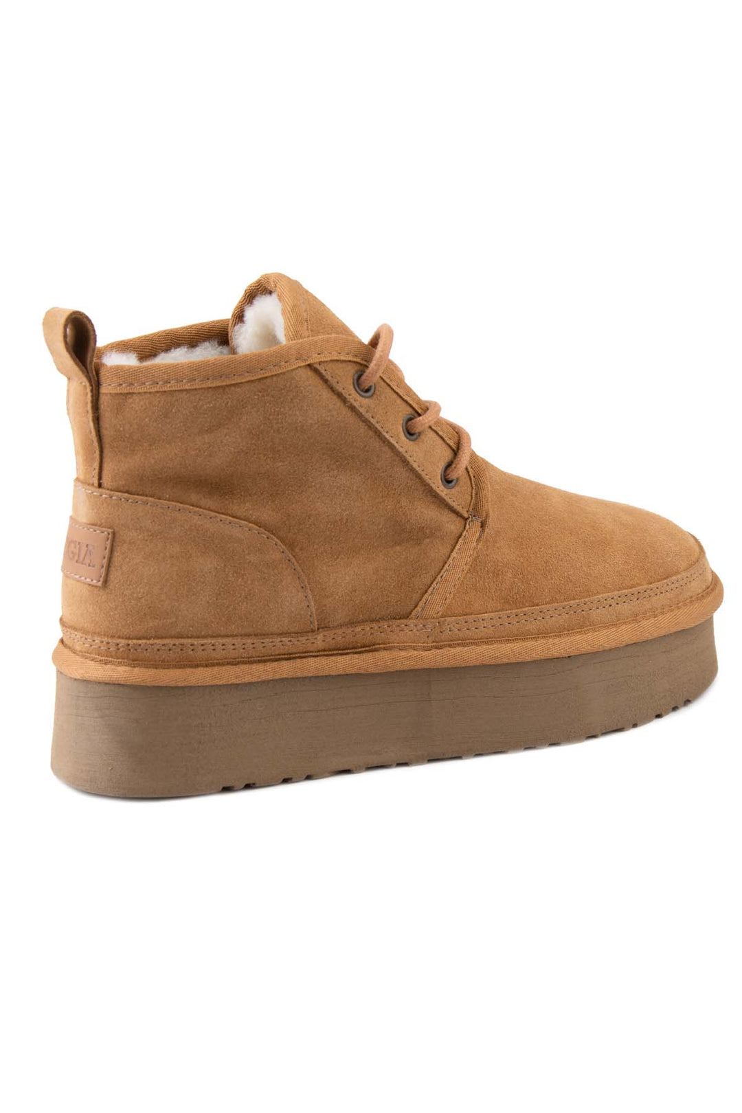 Bottes à plateforme à lacets pour femmes en daim véritable Pegia Muda